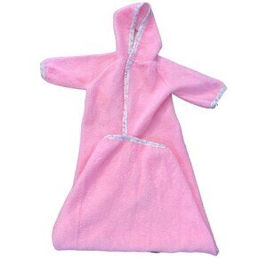 Vintage 80s Infant Bunting Bag Pink Fleece Blanket Sleeper Baby Cuddle Sleeper